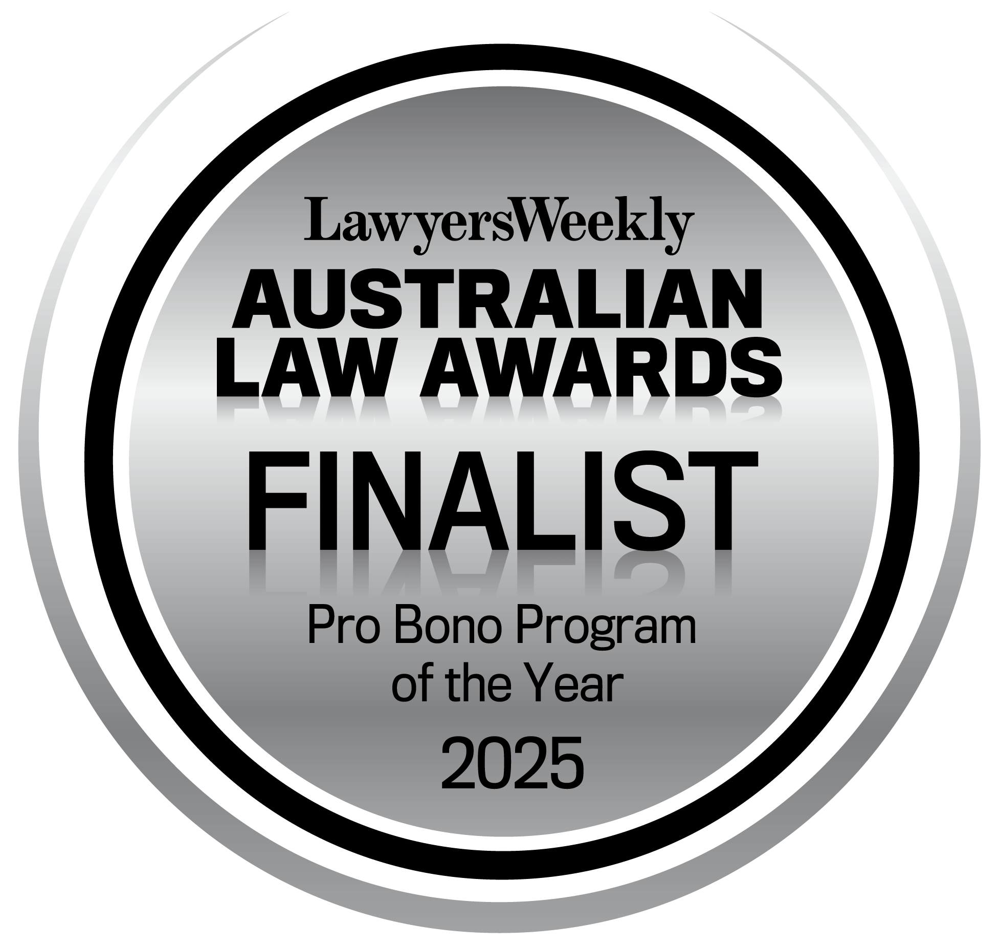 LawyersWeekly - Finalist - Pro Bono Program of the Year 2025