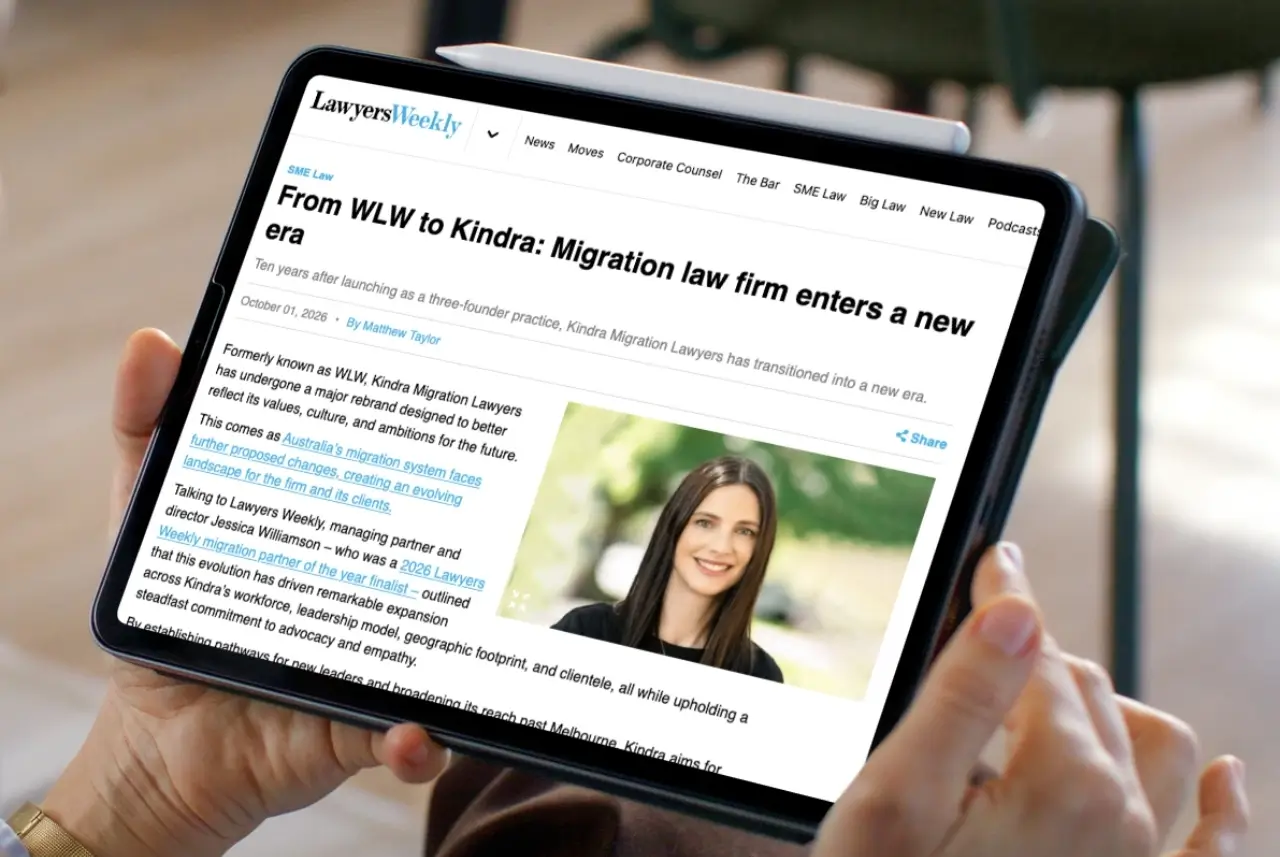 Kindra Migration Lawyers featured in Lawyers Weekly